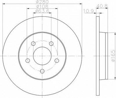 HELLA PAGID 8dd355111401 -  Тормозной диск